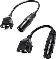 tunghey 2Pack 3 Pin XLR to RJ45 Adapter, RJ45 to XLR Male DMX Cable,RJ45 to XLR Female DMX Cable for DMX-CON Controller Series, Stage and Recording Studio