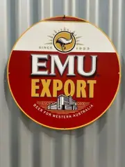 EMU EXPORT BEER 400 MM DIAMETER METAL SIGN PERFECT BAR DRAUGHT
