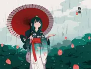 Anime boku no hero academia tsuyu asui girls umbrella Playmat Game Mat Desk