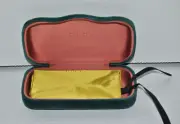 Gucci Authentic Designer Hard Velvet Clamshell Eyeglass Sunglass Case in Green