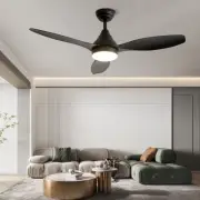 Ceiling Fan with Lights Remote Control, 52" Black Modern Ceiling Fan for Bedr...