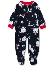 Briefly Stated Matching Baby Peanuts Footed Pajamas – Grey, 18M