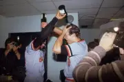 World Series Baltimore Orioles Cal Ripken Jr victorious with teamm- Old Photo