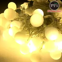 在飛比找PChome24h購物優惠-摩達客_浪漫療癒100燈LED小圓球珍珠燈串(暖白光透明線/