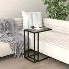 Computer Side Table Black 50x35x65 cm Tempered Glass vidaXL