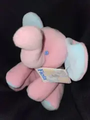 Fiesta Baby Pink Elephant Floppy Plush Rattle Soft Toy 7”