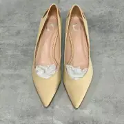 JOURNEE COLLECTION Nude Goldie Faux Suede Pointed Toe Kitten Heel SZ 8.5