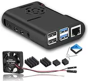 Raspberry Pi 4 Case, MazerPi Raspberry Pi Case with Cooling Fan, Raspberry Pi 4 Heatsink for Raspberry Pi 4 Model B, Pi 4B, Pi 4