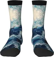 [JEJEA] WITHIN THE TIDES print Socks For Men and Women Men's Moisture Control Crew Socks Gifts For Golf, Hunting, Camping