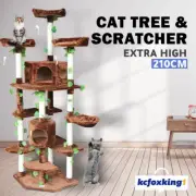 210cm Multi Level Cat Tree Post Scratching Pole Toy Climbing House Scratcher