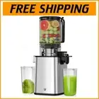 Masticating Juicer with 5.3" Chute - Cold Press, Stainless Steel, Easy to Clean