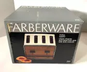 VTG Farberware Chrome and Wood Finish 4 Slice Toaster Model #295 New Sealed Box