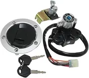 MZBZUTEDEE Motorcycle Ignition Key Switch Fuel Gas Cap Seat Lock Kit Fit for Suzuki GSXR750 GSXR750X 20th GSX1250F 1250 37000-18870 37000-29880