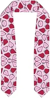 [SKKNT] Strawberry Pattern Print Graduation Shawl Stole For Academic Commencements Honor Sash Congratulations Gift