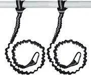 Kayak Paddle Leash, Retractable Paddles Rod Nylon Rope, Kayak Towing Rope, for Kayaking Fishing Canoeing Boating(2 Pack, Black)