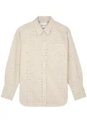 Frame Crystal-embellished Denim Shirt - Off White - S S