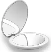 Magnifying Compact Mirror 1x/10x Led Lighted Makeup Mirror Portable Travel Compact Mirror For Handbag Foldable Pocket Mirror Illuminated Mirror-Yv...