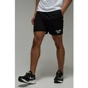 Mens Black Man Active Performance Training Dept Ripstop 5inch Short