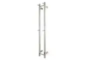 AGUZZO EZY FIT Heated Towel Rail - Double Vertical Square Tube - (200mm x H1400mm) - Brushed Nickel