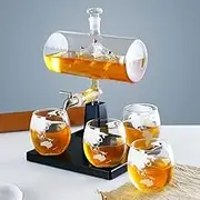 Austral Tradelink Boat Whiskey Decanter Set | Crystal Barrel Ship Whiskey Decanter – Unique Nautical-Themed Whiskey Decanter for Elegant Entertaining