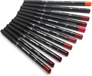 LAPOOH 12 Colors Lip Pencil Set Waterproof Long-Lasting Lip Liner Matt Lipstick Pen