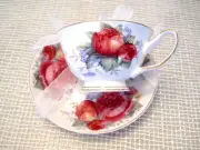 GRACE'S TEAWARE TEACUP & SAUCER PEONY RED ROSE NEW