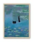 iHery Natural OAK Wood Framed Wall Art, 12x16in Claude Monet Waterlily Funny ...