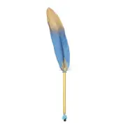 10 Inch Feather Ballpoint Pen Vintage Quill Pen, Dark Blue