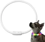 Dog Lights for Night Walking | Adjustable USB LED Dog Collar Light with Four Modes,Night Pet Walking Equipment, Flashing Neck Supplies for Mother's Day, Offices, Friends, Home