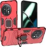 [Anvzle] for OnePlus 11 5G Case, for OnePlus 11 Case Dual Layer Protective Heavy Duty Armor Full-Body Shockproof Rugged [Military-Grade] Protective，with Magnetic Ring Stand Phone Cover (Red)