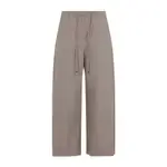 [Max Mara`S] Max Mara`S-Dolomite Brown Cotton Aureo Coulisse Pants-Donna 40 IT