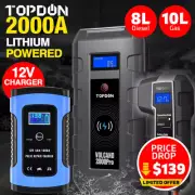 TOPDON Car Jump Starter Booster Lithium 12V BLU Battery Charger Tester V2000PRO