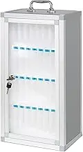 Aluminum Alloy Lockable Phone Secure Box, Easy-to-Carry Mobile Phone Storage Cabinet,Wall-Mounted Cell Phone Organizer,Secure Phone Cabinet (Color : Silver, Size : 32)