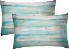 Emvency Pillow Covers Decorative Vintage Beach Wood Old Blue Color