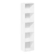 Furinno Pasir 4-Tier Open Shelf Bookcase White 5 Tier