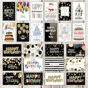 24Pcs Happy Birthday Cards with Envelopes Birthday Cards Bulk with Short Generic Message Inside 24 Unique Designs 8x6 inches Birthday Cards Assortment for Business and Personal