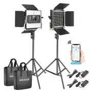 Neewer 2 Packs 528 LED Video Light Dimmable Bi-Color Photography Lighting Kit