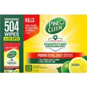 Pine O Cleen Disinfectant Biodegradable Multipurpose Wipes, Lemon Lime, 504 Wipes