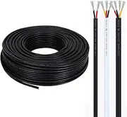 30FT 2/3/4 Conductor Pure Copper Wire 16/18/20/22/24/26/28 AWG PVC Cable Oxygen-Free Copper Cable Multiple Core Sheathed Wire Electronic Wire for Outdoor Lighting Car Battery(4-Core,28AWG)