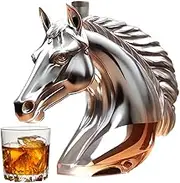 Whiskey Decanter - 350ml Design Liquor Decanter | Realistic Horse Head Design Statue Wine Bottle | Rich Details Smooth Lines Whiskey Bottle for Whiskey, Vodka, or Wine