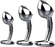 Metal Anal Plug Trainer Anal Butt Plugs Beginners Starter Set for Women and Men Anal Dildo Beads Plugs Trainer Stainless Steel 3 Pack Set Adult Sex Toy
