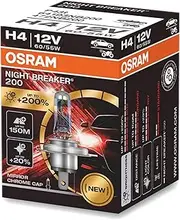 Osram 12V 60/55W Night Breaker 200 H4 EA Halogen Headlight Lamp