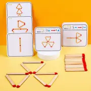 Thinking Match Matches Puzzle Wooden Toys Educational Toy Geometry Board