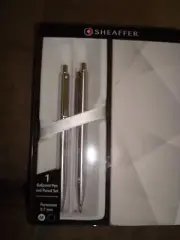 SHEAFFER BALLPOINT PEN AND PENCIL SET CHROME