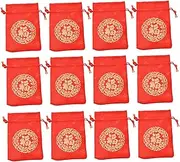 FOYTOKI 12Pcs Brocade Drawstring Present Bags for Weddings Style Jewelry Pouches Elegant Storage Case for Party Favors and Present Wrapping