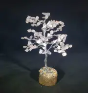 NATURAL ROSE QUARTZ GEMSTONE CHIP TREE WITH 150 STONES CRYSTAL TREE OF LIFE