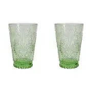 2x LVD Glass 13cm Drink Cocktail Tumbler Cup Glassware Barware Apple GRN