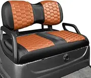 NOKINS Golf Cart Seat Covers, Fit for YAMAHA/G29/Drive2 Ordinary Front Seat Cushion, Yamaha Accessories Vinyl Seat Covers, No Nails Required (Carbon Fiber Dark Brwon and Black)