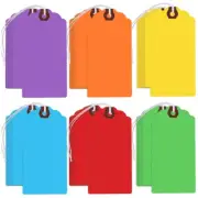 300Pcs Colored Tags with Elastic Strings Blank Writable Gift Tags3764