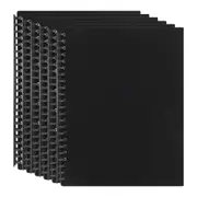 6PK Marbig 20-Pocket A4 Refillable Document/File Holder Display Book - Black
